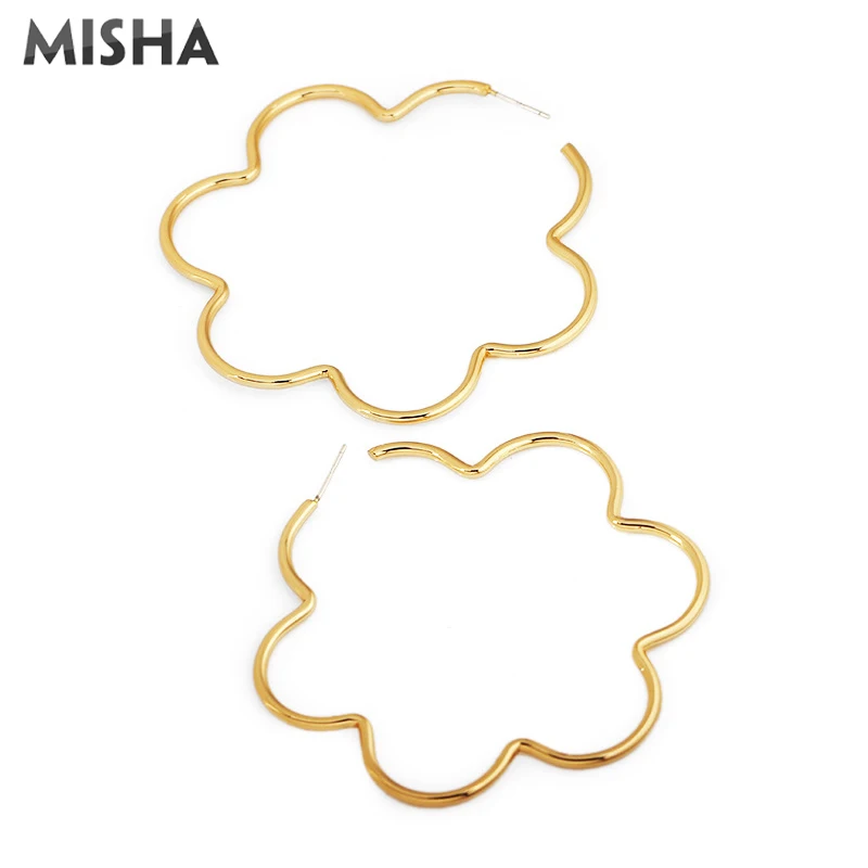 MISHA серьги-кольца для женщин ручной работы цветок винтаж большие ювелирные серьги для девочек женские подарки 0070