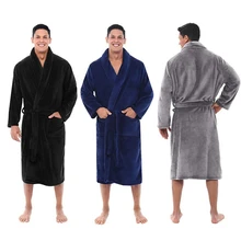 Мужские модные вельветовые халаты, фланелевый Халат, одежда для сна с v-образным вырезом и длинным рукавом, бандажный плюшевый халат, шаль, кимоно, теплый халат, ночная рубашка