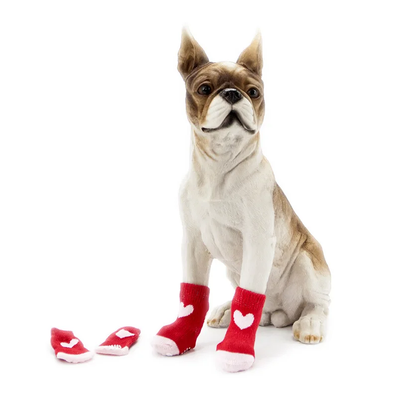 Anti-Slip Knit Dog Socks&Cat Socks with Rubber Reinforcement, Anti-Slip Knit Dog Paw Protector&Cat Paw Protector for Indoor Wear