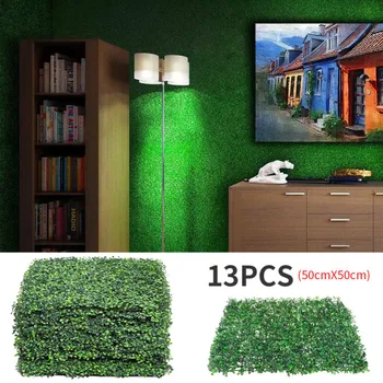 

13pcs 20 x 20 inch Artificial Boxwood Hedge Panel Plant Fence Outdoor & Indoor Green
