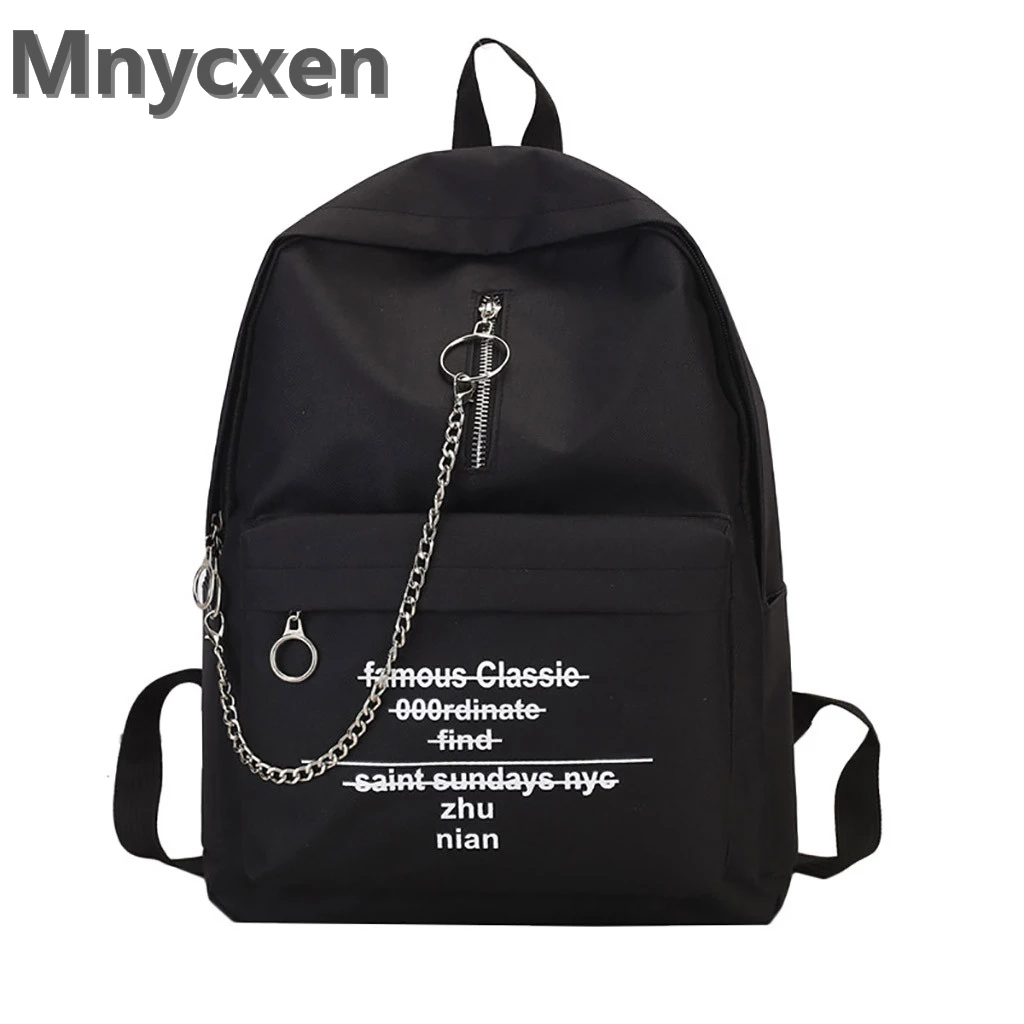 

Backpack Fashion Korean Sports School Female Teenage Girls Women Letter Print Shoulder BagTrend Chain sac a langer a dos A20