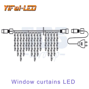 

LED color lights flashing lights string lights all over the sky stars outdoor waterproof waterfall lights ice bar lights shop wi