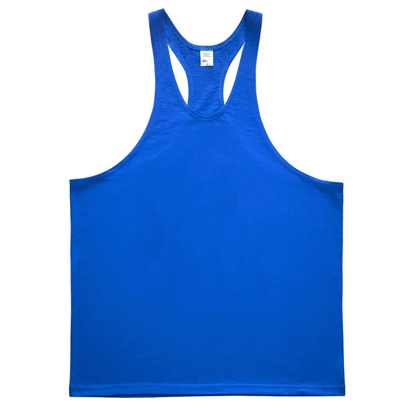 Спортзал воины хлопок спортивные Тэнк-топы Мужские майки без рукавов для мальчика бодибилдинг одежда под рубашку спортивная майка для фитнеса тренировочный жилет - Цвет: blue11
