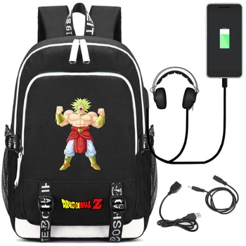 

Anime Dragon Ball SUPER SAIYA Cartoon Laptop Backpack External USB Charge Bag School Bags Teenagers Unisex Travel Rucksack #02