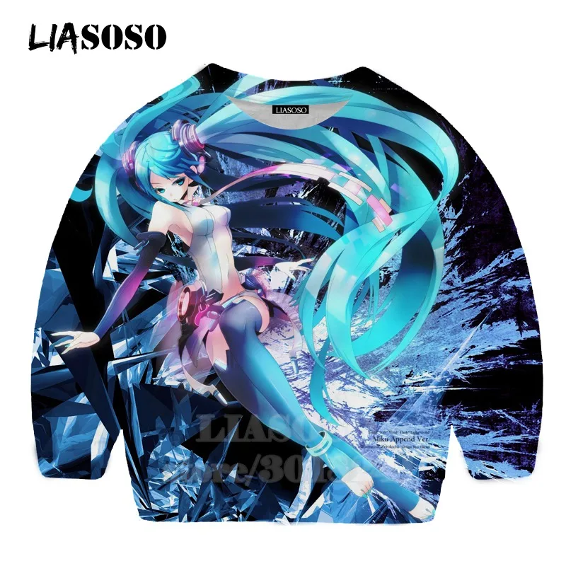 LIASOSO детей толстовки 3D принт аниме девочка Hatsune Толстовка Miku в уличном стиле для детей мальчиков и девочек Повседневное Топ для маленьких детей, свитер для подростков B174-22 - Цвет: 4