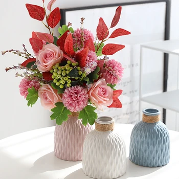 Florero nórdico para decoración del hogar maceta moderna para flores, accesorios de decoración del hogar de cerámica para sala de estar