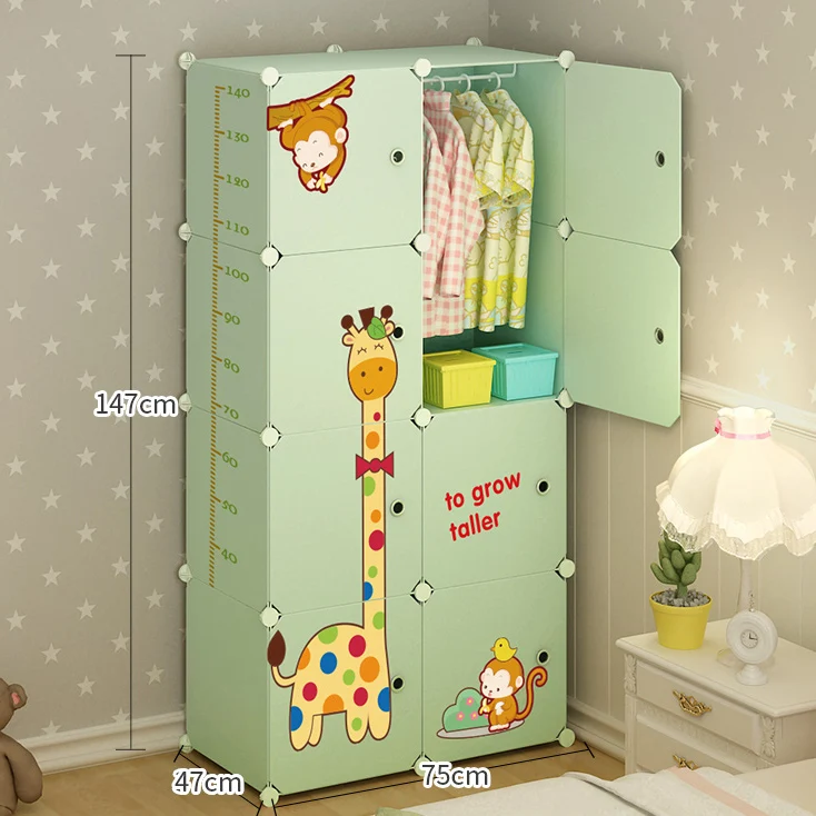 Детский гардероб мультяшный детский шкаф для малыша простой универсальный