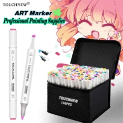 TOUCHNEW rotuladores a base de Alcohol para dibujo, rotuladores de Color para bocetos, Manga, pincel, suministros de arte, 30/40/60/80/168 colores