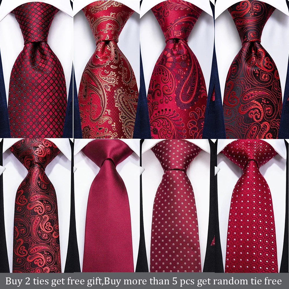

Hi-Tie Burgundy Paisley Silk Wedding Tie For Men Fashion Design Quality Hanky Cufflink Gift Men Necktie Set DropshippingBusiness