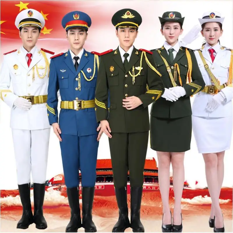 

Air Navy Land military Uniform honor Army concierge Standard suits flag guards side team military orchestra performance Clothing