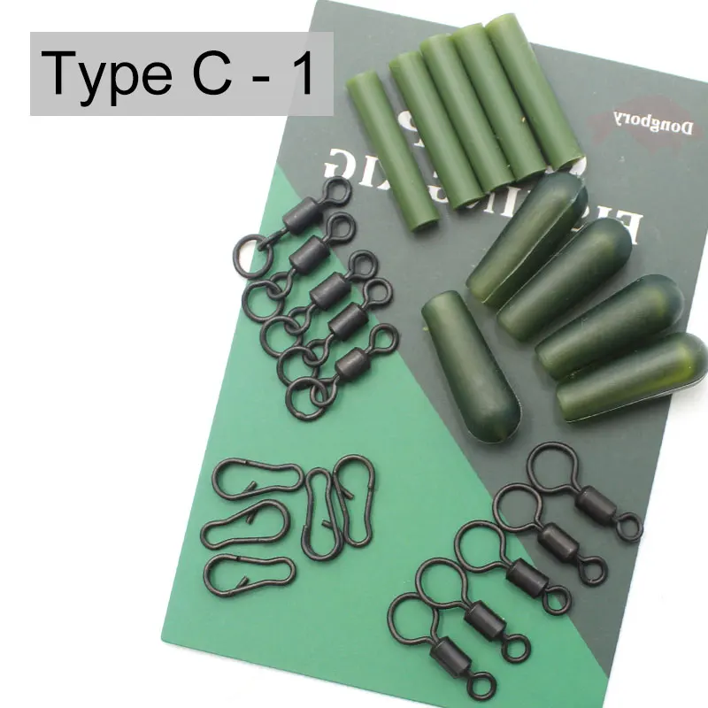 15 Or 30-Pack Run Rig Rubber – Dark Green Carp Fishing Running Rig Tackle
