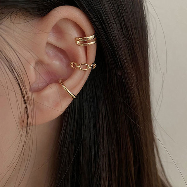Punk Gold Metal Ear Cuff Ear Clip for Women No Pierced C Shape Geometric Small Ear Cuff Ear Wrap Ear Cuff Clips Jewelry