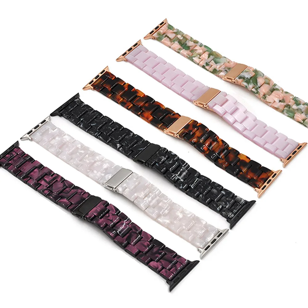 

38/40/42/44mm Resin Strap for Apple Watch Band Series 5 4 3 2 1 Replacement Bracelet for iWatch 4/5 Watchband Accessories