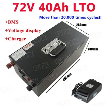 

GTK 72V 40Ah Lithium Titanate Battery deep cycle 2.4v LTO cells for golf cart intelligent vehicle+5A Charger