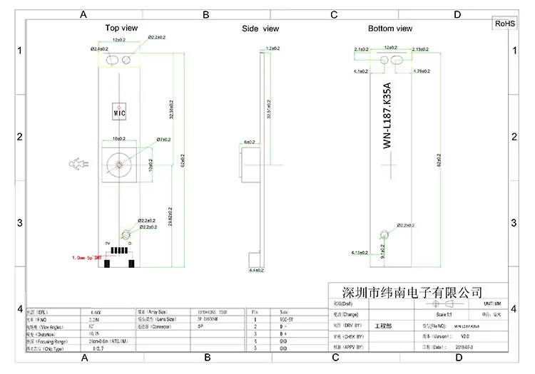 2 Million HD1080P Camera Module HD Usb Camera Face Recognition Camera Module