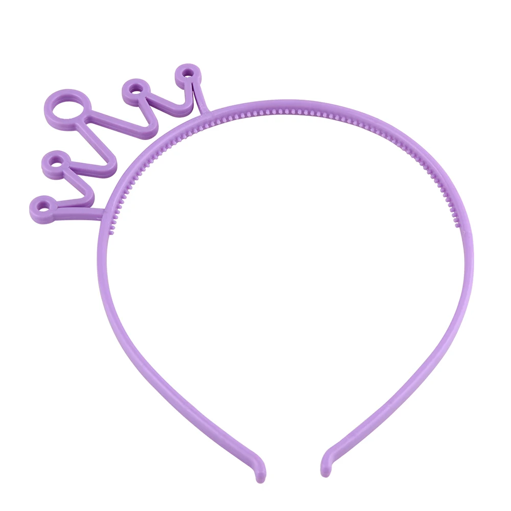 Meimile crown hairband для принцессы пластиковый обруч для головы с короной твердая тиара обруч для волос на день рождения для волос аксессуары - Цвет: Purple headband