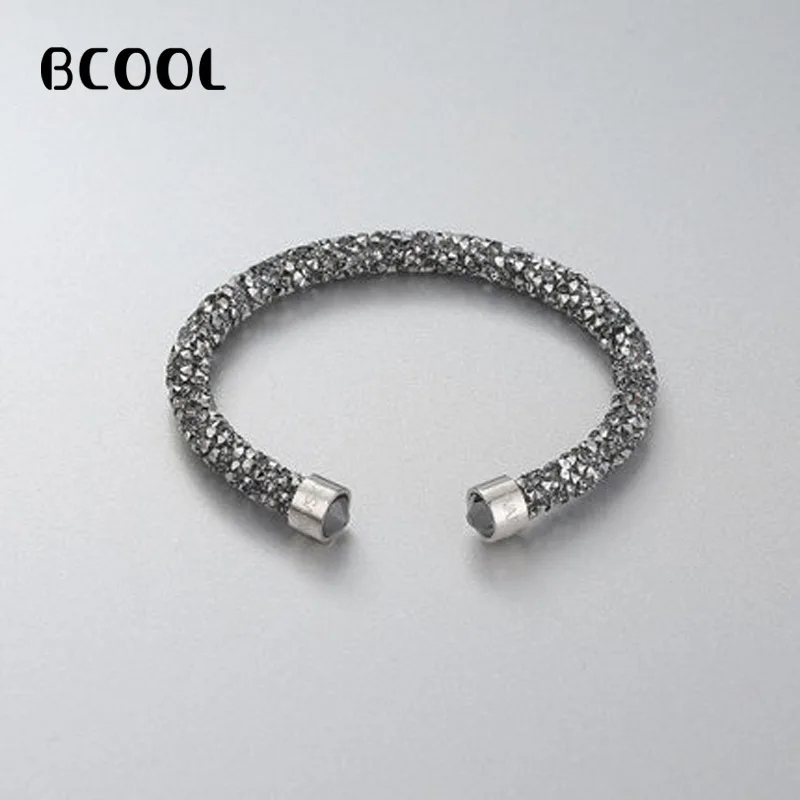 

Fashion Charm Silverware Original 1:1 Engraving, Personality Charm Fashion Single Circle Ladies Crystal Opening Bracelet Jewelry