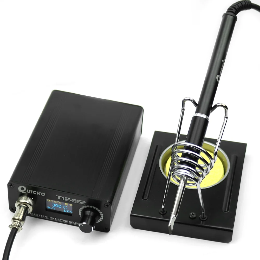 Estación de soldadura Digital 0,96 electrónica STC T12 952 OLED con soporte de hierro C011/Alambre de estaño de soldadura/soldador de T12 K|Soldadores eléctricos| - AliExpress