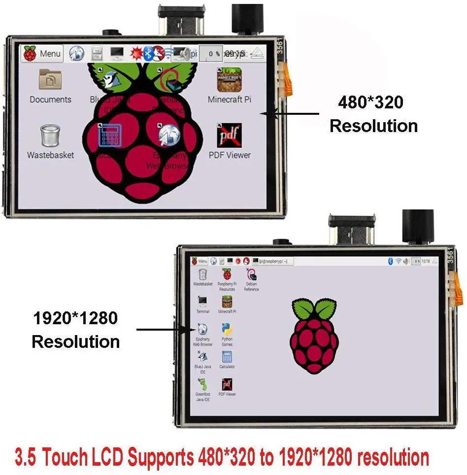  3.5 inch HDMI LCD TFT Touchscreen Display for Raspberry pi 2 and Pi 3 Model B Audio Output with Sty