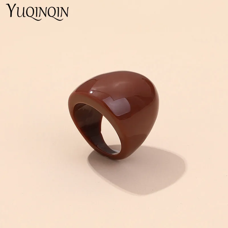 Finger Ring Resin Fashion Punk Big For Women Design Acrylic Irregular Colorful Vintage For Girls Party Jewelry