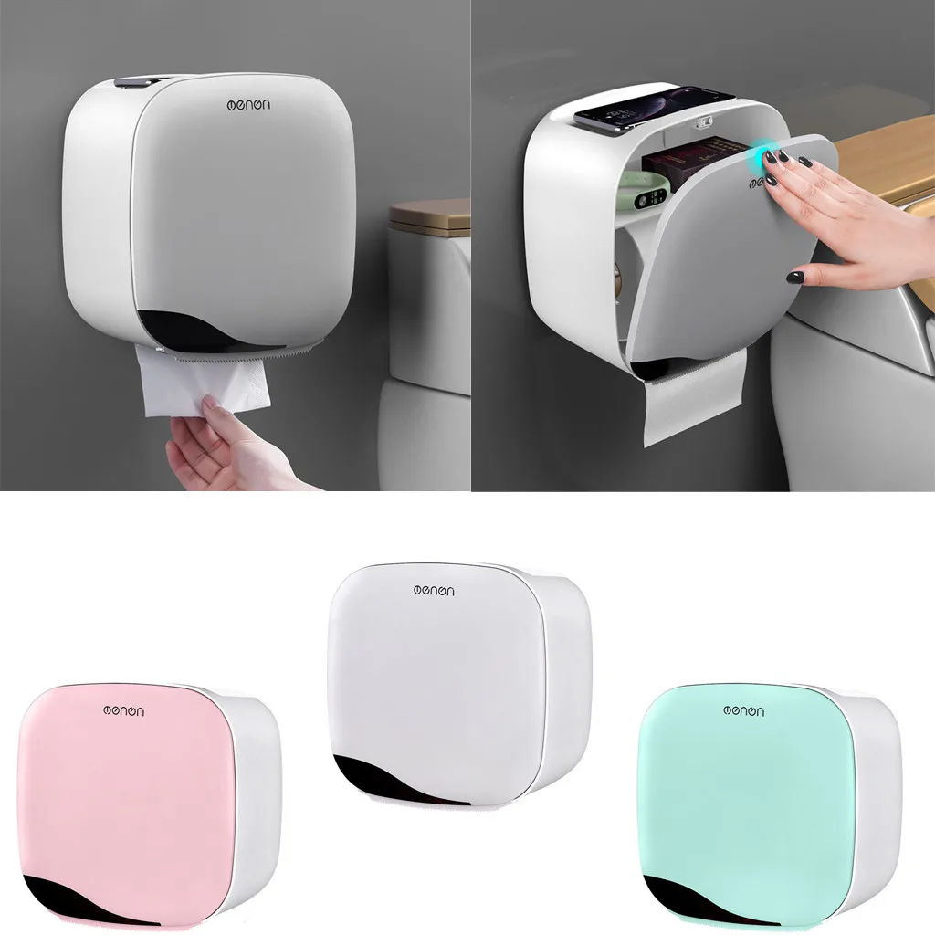 

Bathroom Waterproof Tissue Box Plastic Toilet Paper Holder Wall Mounted Storage Box Double Layer Napkin Dispenser Organizer P