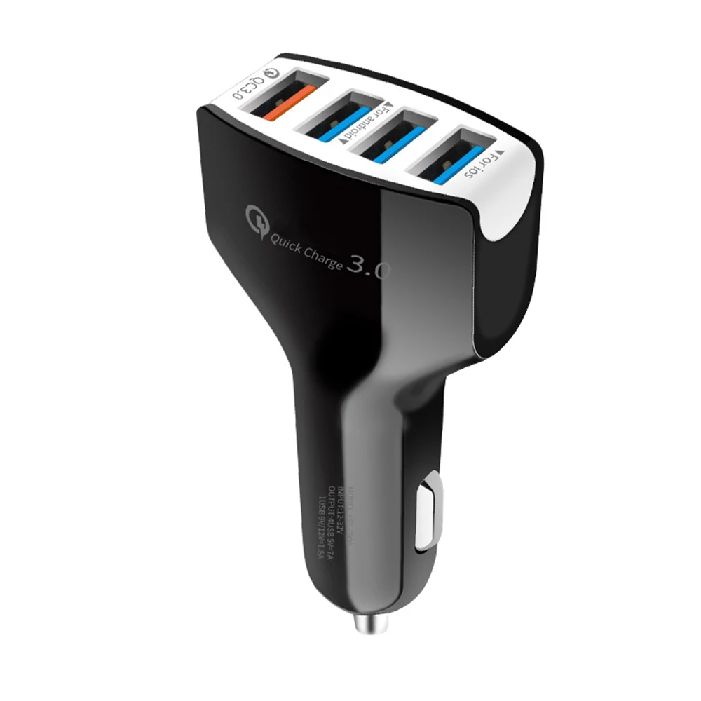 4 USB Автомобильное зарядное устройство Автомобильное быстрое зарядное устройство портативное автомобильное зарядное устройство адаптер Электроника QC3.0+ 3.5A прочный автомобильный зарядное устройство адаптер