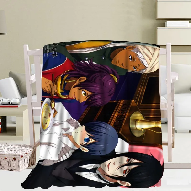 Anime Black Butler Blanket TR/ Flannel Fleece Fabric Blanket New Year Decoration Comfortable Warm Super Soft Bedroom