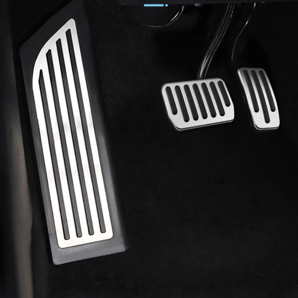 KIQI ножная педаль для автомобиля, пригодный для Tesla модель 3 акселератор газ Топливо тормоз Отдых Педали колодки крышка Алюминий Нескользящая
