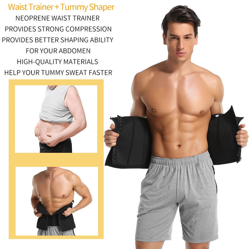 Men Waist Trainer Slimming Body Shaper Modeling Belt Weight Loss Shapewear Belly Shapers Sweat Trimmer Belt Reducing Slim Girdle