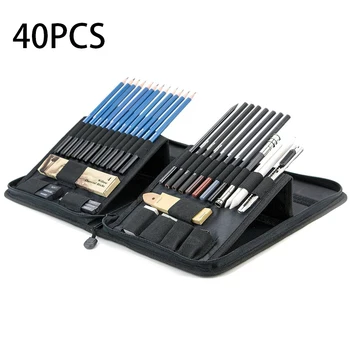 

40pcs Sketch Pencil Set Professional Sketching Drawing Kit Wood Pencil Pencil Bags For Painter School Students Art Supplies