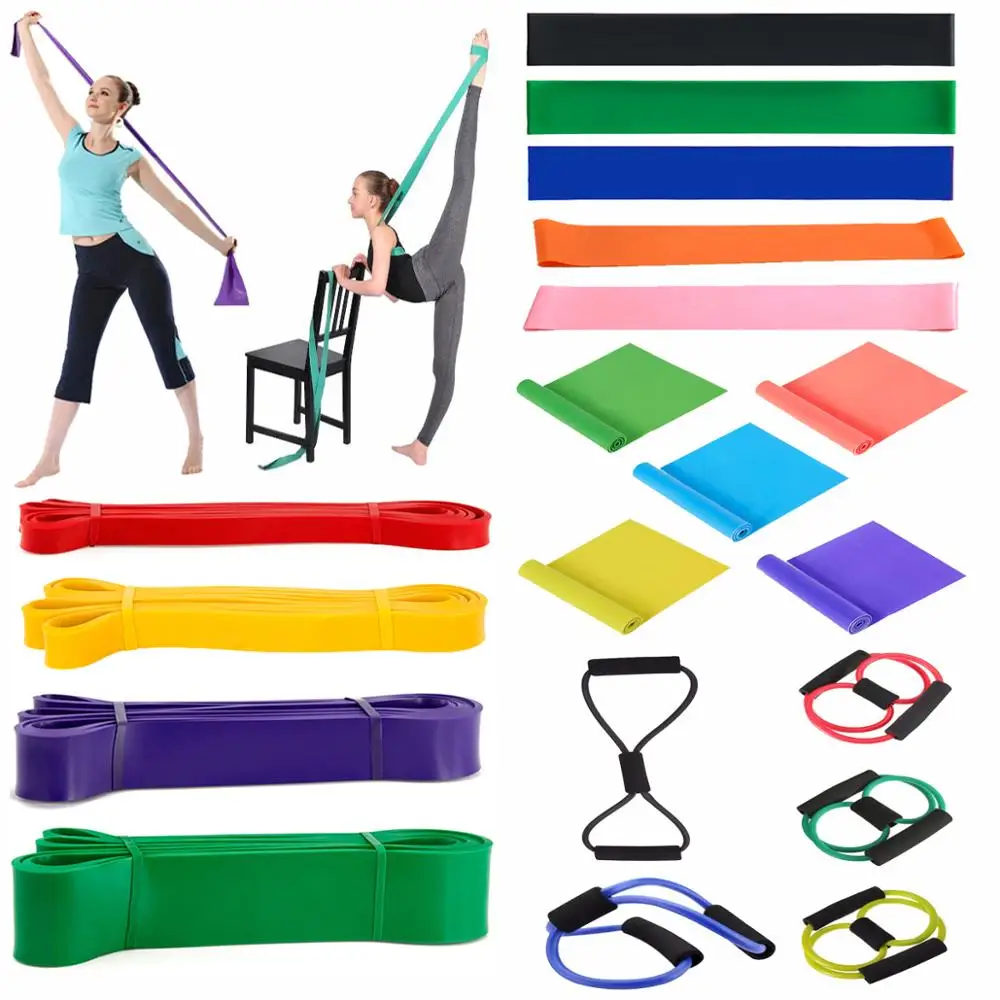 

208cm Rehabilitation Resistance Bands Fitness Loop Elastic Training Expander Pull Up Crossfit Stretch Pilates Rubber Yoga Sports