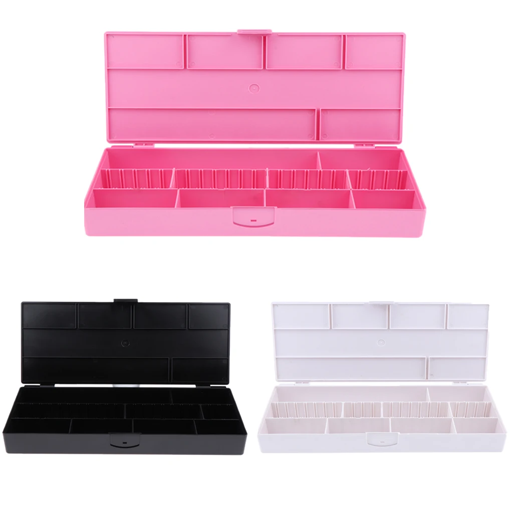 Caixa de Armazenamento do Prego Ferramentas de Manicure Acessórios de Estilo do Cabelo do Salão Vazio Transparente Organizador Case Titular Beleza Pinos 6 High Quality Apliques e perucas