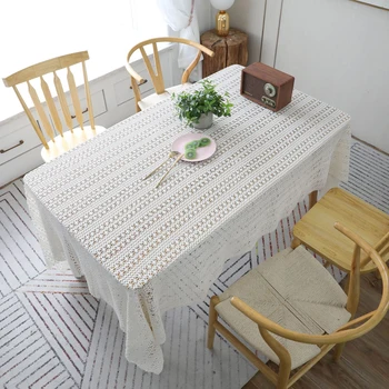 

Simple Hollow Out Design Square Tablecloth Decoration For Home Dinning Room Brand New And High Quality