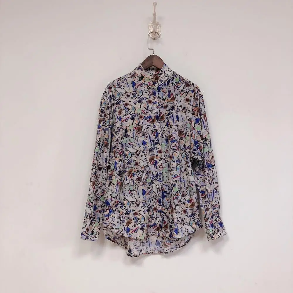 Geometric print Women's Shirt 2020 New Autumn and