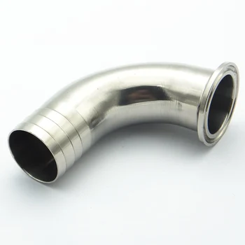 

1/2" 12.7mm OD Hose Barb 304 Stainless Steel Sanitary Ferrule 90 Degree Elbow Pipe Fitting For Home Brew Fit 1.5" Tri Clamp