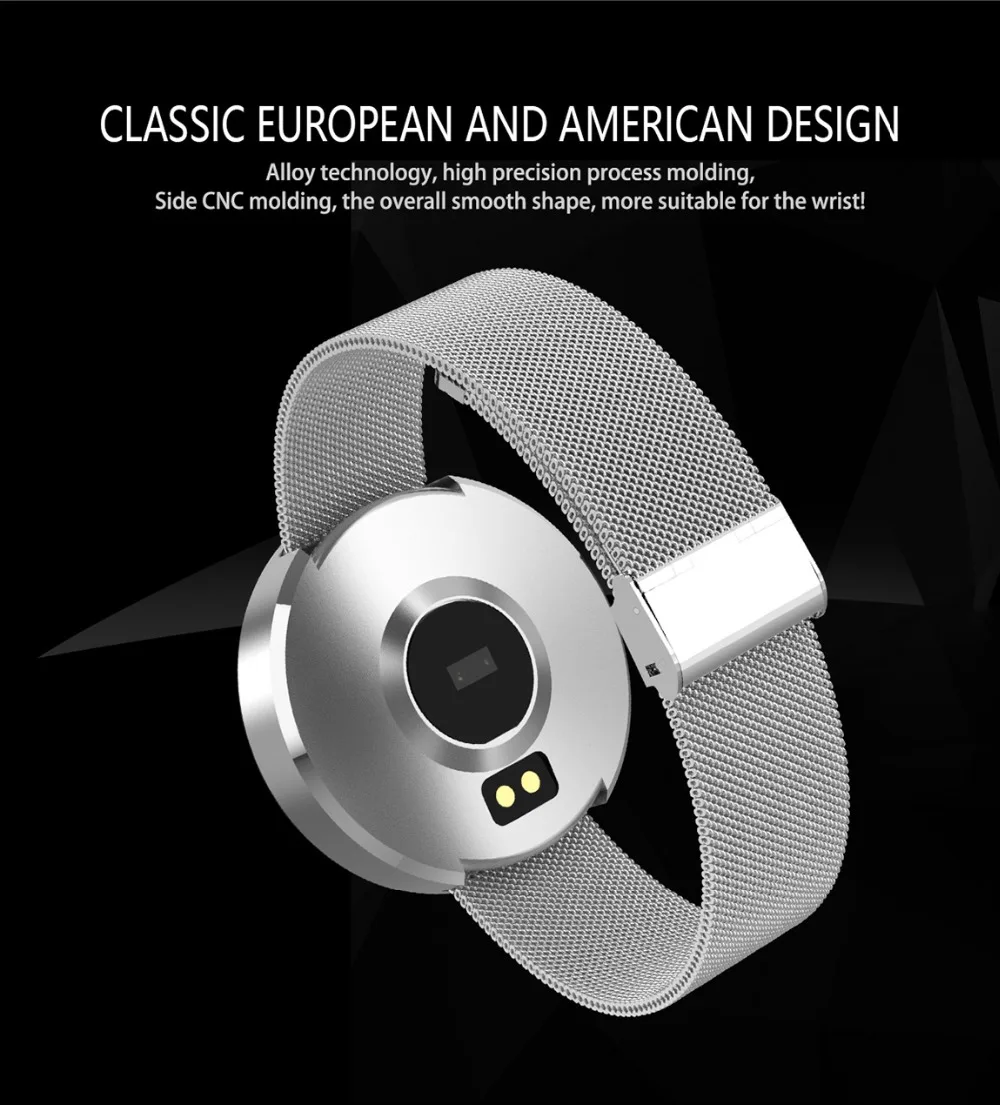 696 LJL11 Z8 Round Alloy body Smart Bracelet Fitness Tracker Watch Waterproof Band Sleep Monitoring Weather Forecast Smart Band