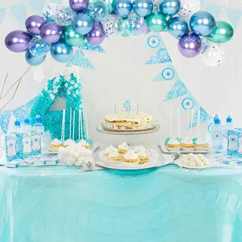 

35pcs/lot Theme Mermaid Supplies blue green Metallic Balloons Arch Kit for Birthday Bridal Shower Baby Shower Chrome Globos