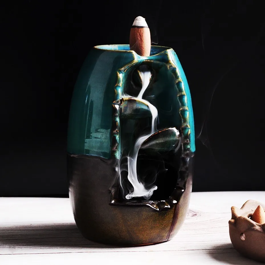 

2019 Censer Creative Incense Burner Backflow Incense Ceramic Crafts Incense Home Office Mountain River Handicraft Incense Holder