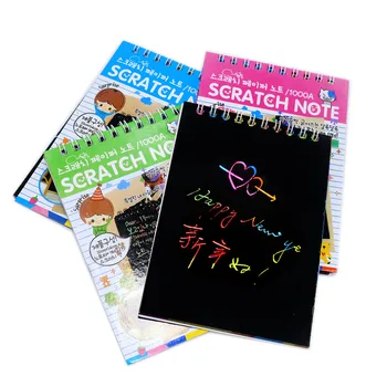 

Hot Magic Drawing Book Diy Scratch Notebook Black Cardboard As Gift For Kids Stationery School Color Graffiti Scratch Color Book