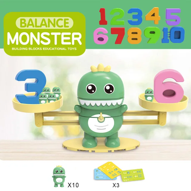Mini Clever Monkey Balance Scale Kids Montessori Math Toy Digital Number Board Game Educational Learning Toys Teaching Material 4