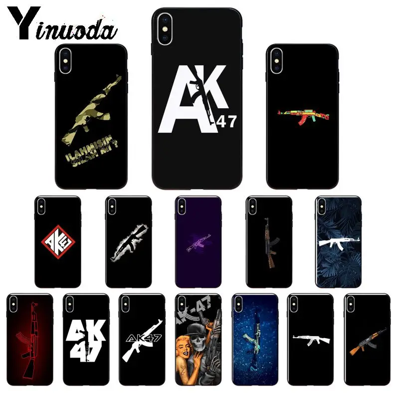 Мягкий силиконовый чехол Yinuoda Gun AK47 из ТПУ для Apple iPhone 8 7 6 6S Plus X XS MAX 5 5S SE XR 11 11pro max |