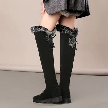 

Oversized thigh high boots knee high boots over the knee boots women ladies boots Fringe back cross lacing