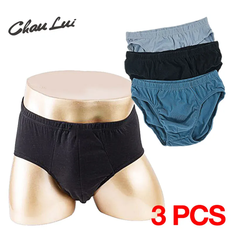 Chau Lui 3 шт./лот хлопковые мужские трусы плюс размер нижнее белье 4XL/5XL/6XL Мужские