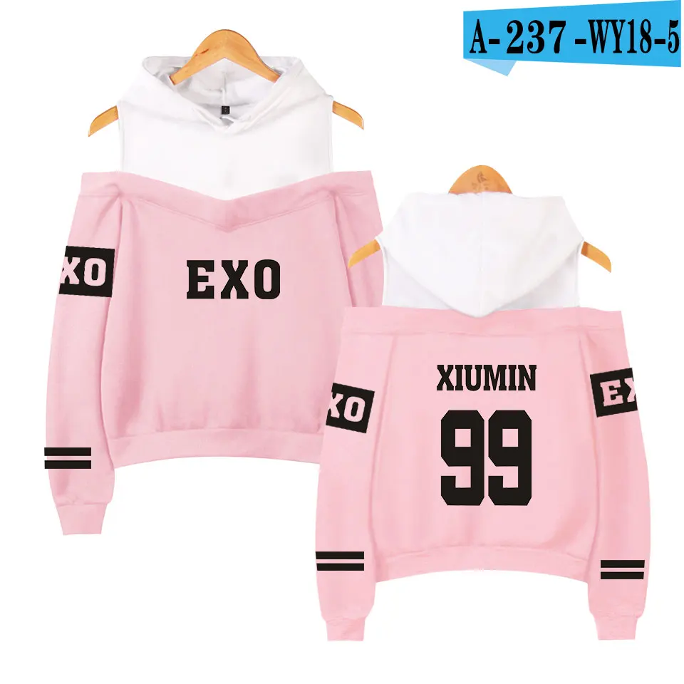 Новинка EXO KPOP Женские худи и толстовки Модные мужские толстовки KPOP Одежда для девочек Корейский спортивный топ - Цвет: pink