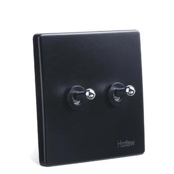

2-Gang Retro Toggle Switch 86 Type Silver Lever Two Open Double Control Touch Bedside Wall Light Switch 10A220V