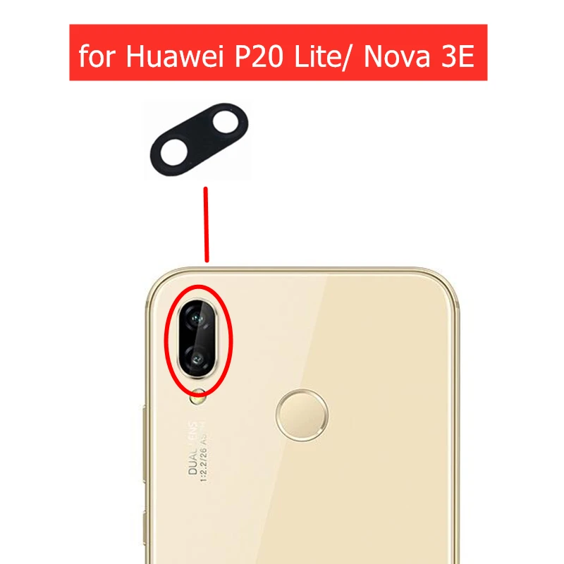 Стеклянный объектив для задней камеры Huawei P20 Lite 2 шт. стекло с клеем 3M P20Lite/ Nova