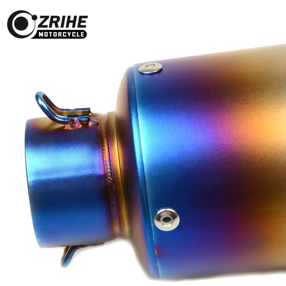 ZRIHE 37-61 мм выхлопная труба мотоцикла из нержавеющей стали универсальная выхлопная труба для YAMAHA NMAX 155 NMAX155 - Цвет: silver 61mm