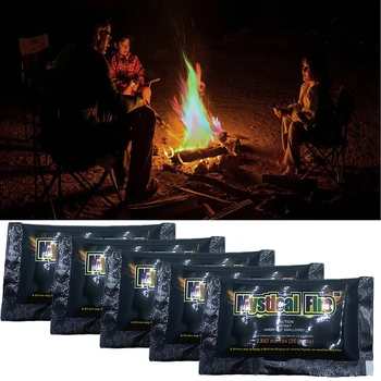 

Besegad 5PCS Halloween Magic Trick Fire Color Changer Colorant Colorful Flames Powder Bonfire Fireplace Pyrotechnics Sachets Toy