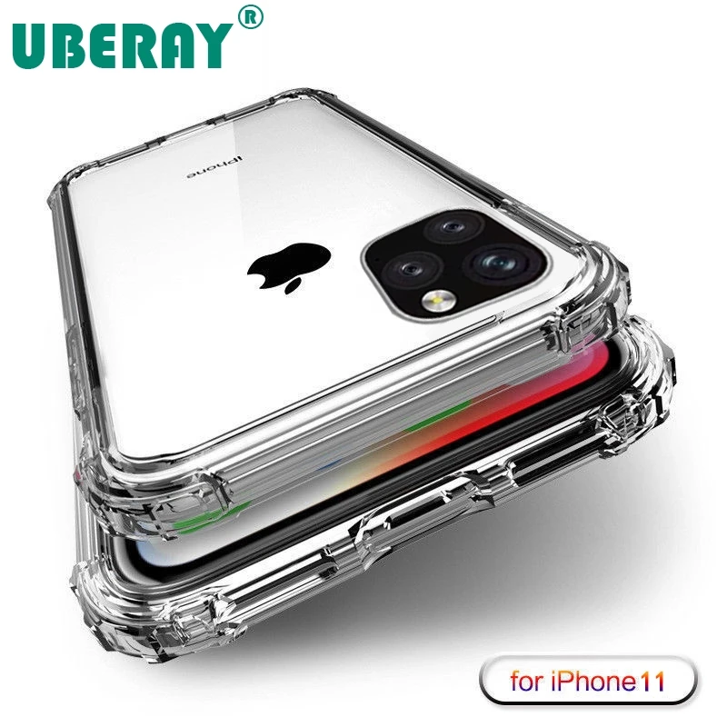 Сверхмощный защитный чехол UBERAY для iPhone 11 X XS Max четырехугольный прочный силиконовый прозрачный чехол для iPhone XS XR 7 8 Plus