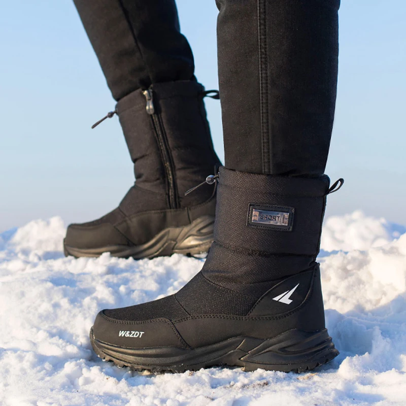 Men Winter Snow Boots Waterproof Non-slip Warm for -40 Degrees